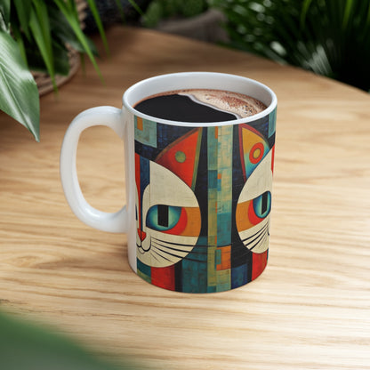 Midcentury Picasso Fusion: Ceramic Mug for Modern Art Enthusiasts