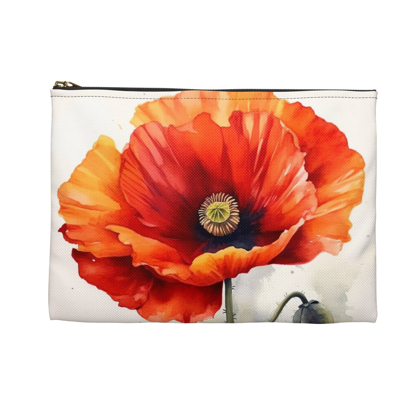 Stunning Poppy Flower Watercolor Accessory Pouch: A Blossoming Experience