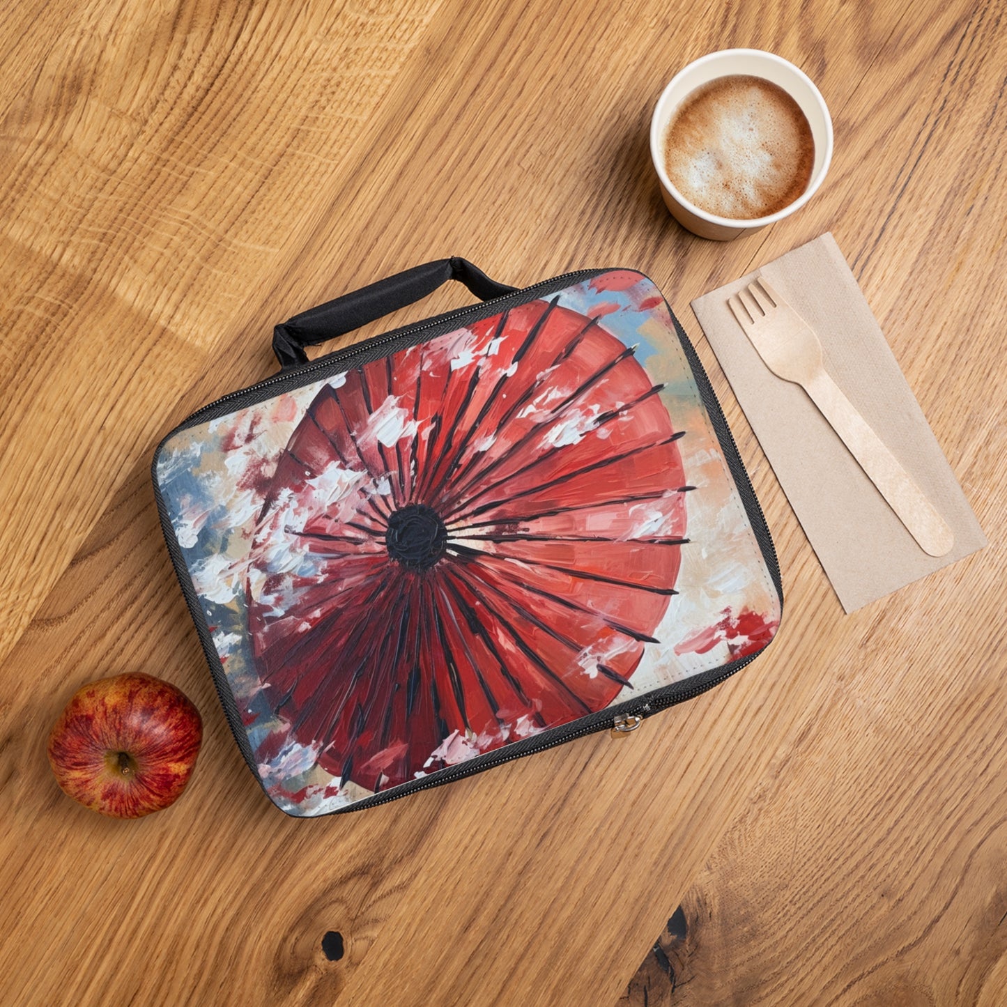 Abstract Japanese Umbrella Painting Lunch Bag: Unleashing Artistic Beauty