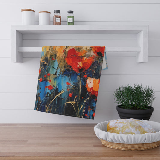 Kitchen Towel Paradise: Abstract Poppy Artwork and Flower Drawings