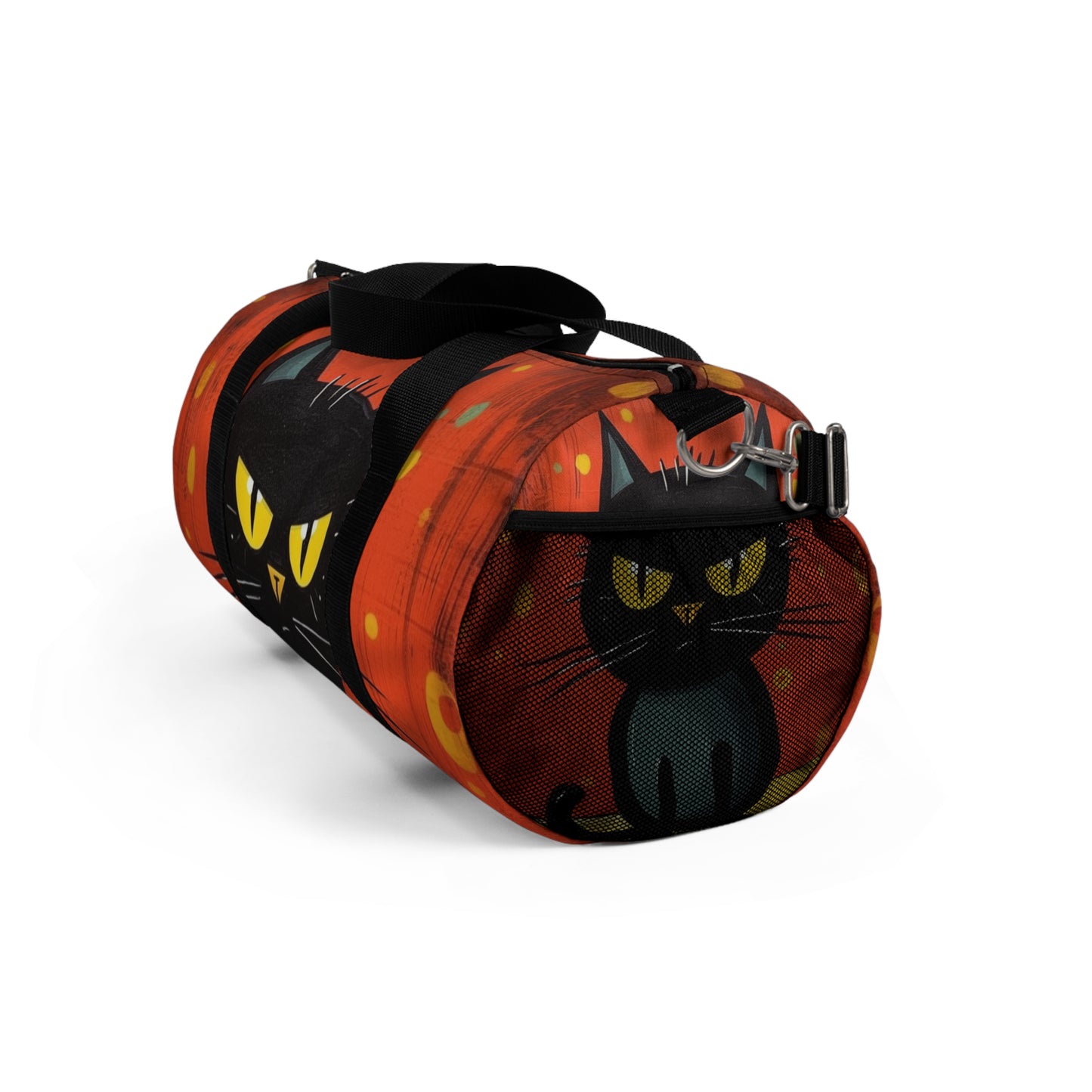 Fashionably Retro Feline: Midcentury Modern Duffel bag with a Vintage Cat-Inspired Flair