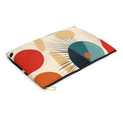 Abstract Elegance: Midcentury Modern Accessory Pouch with Modern Abstract Art and Vintage Fashion