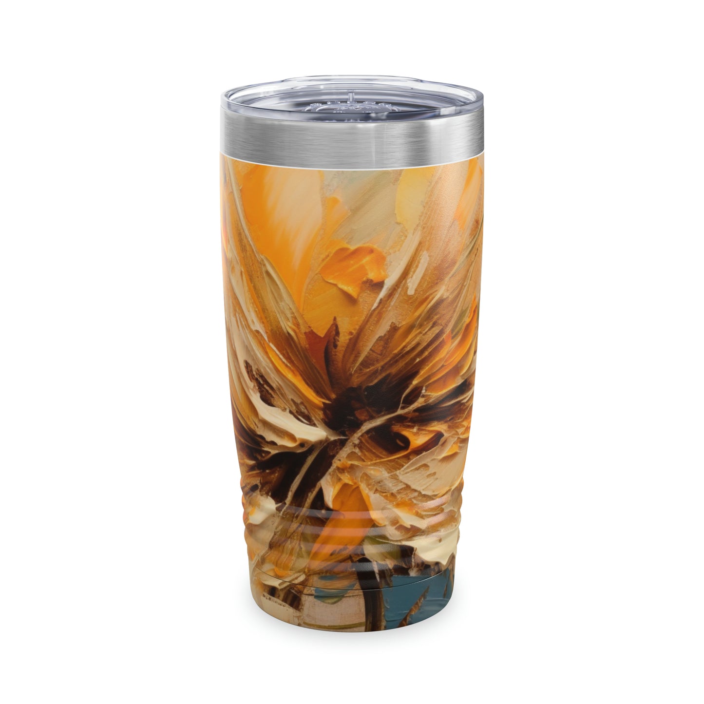 A Brush of Nature's Elegance: Tumbler for Artistic Flower Lovers