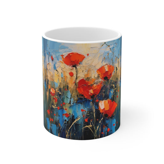 Poppy Dreams in Ceramic: A Serene Garden for Your Tea Time