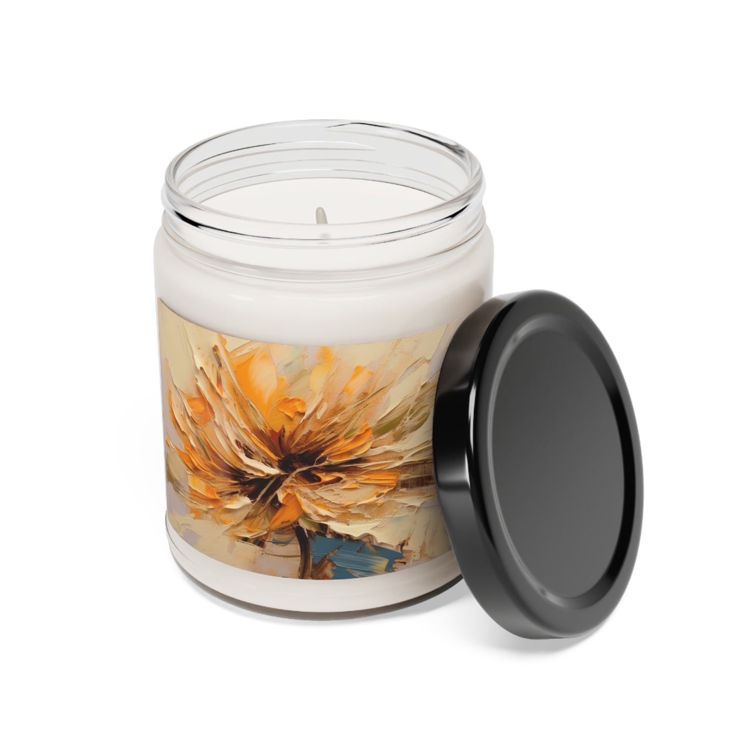 A Brush of Nature's Elegance: Scented Soy Candle for Artistic Flower Lovers