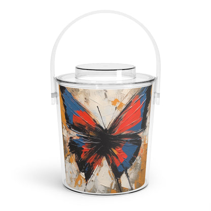 Bauhaus-Inspired Butterfly Wings: Ice Bucket with Tongs for Abstract Art Enthusiasts