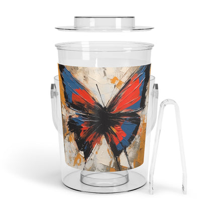 Bauhaus-Inspired Butterfly Wings: Ice Bucket with Tongs for Abstract Art Enthusiasts