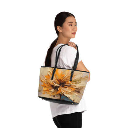 A Brush of Nature's Elegance: PU Leather Shoulder Bag for Artistic Flower Lovers