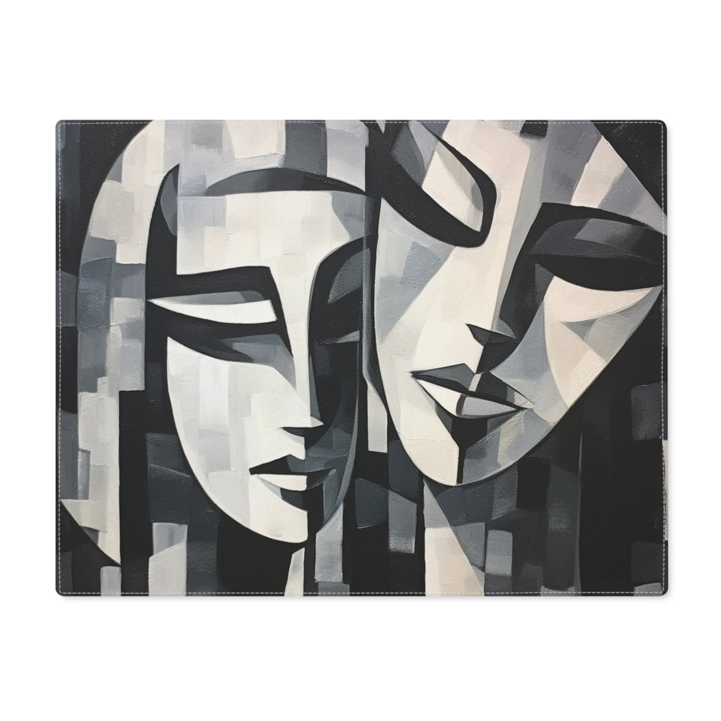 Abstract Oil Paint Placemat: Cubist Artistry in a Portable Masterpiece