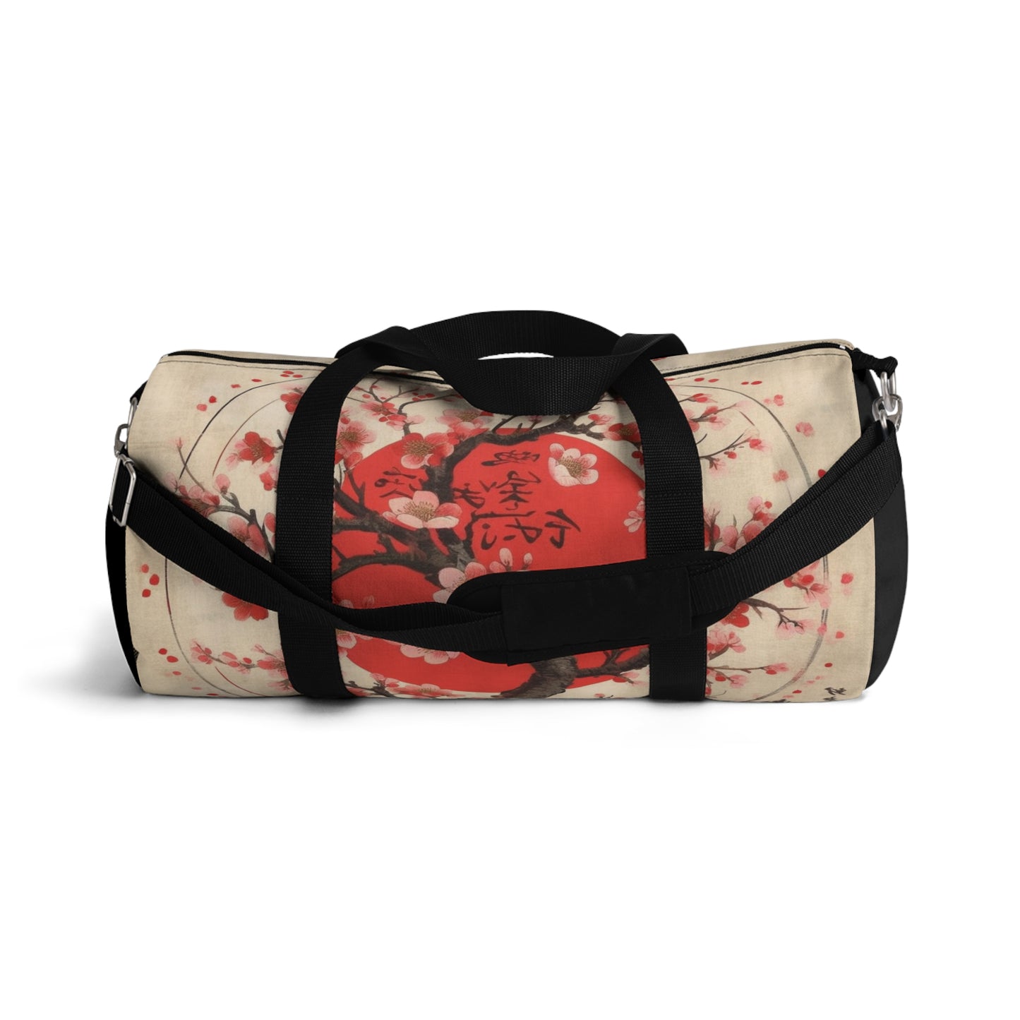 Nature's Brushstrokes: Duffel Bag Featuring Captivating Cherry Blossom Drawings