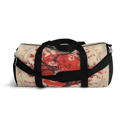 Nature's Brushstrokes: Duffel Bag Featuring Captivating Cherry Blossom Drawings