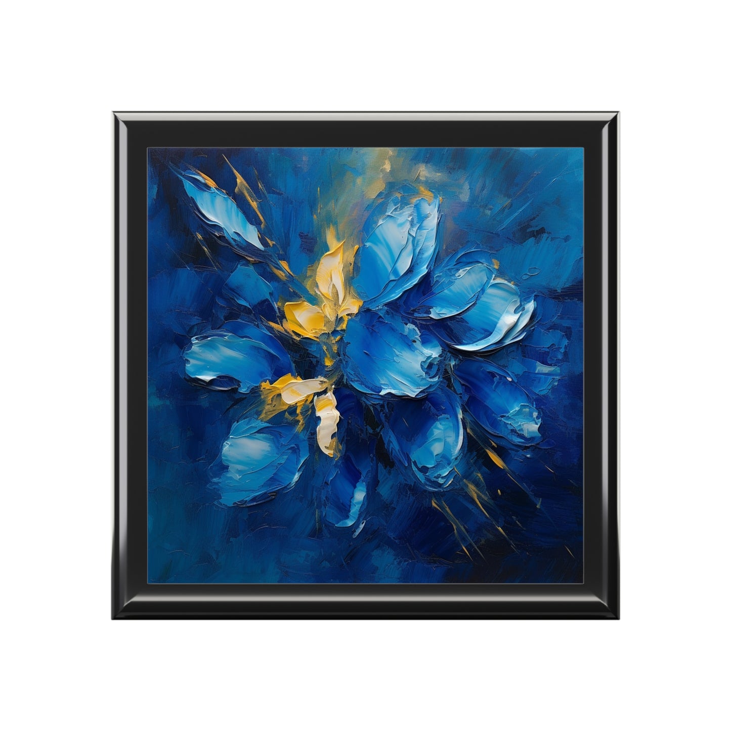 Abstract Wallpaper Jewelry Box: Immersive Floral Beauty with Blue Orchid Motif