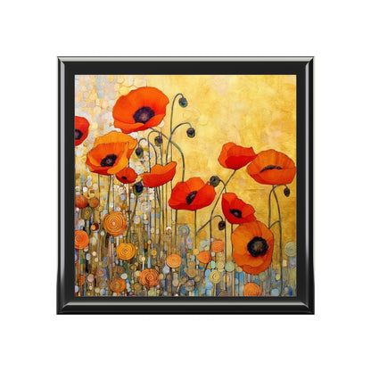 Elevate Your Sip: Jewelry Box Adorned with Gustav Klimt's Poppies