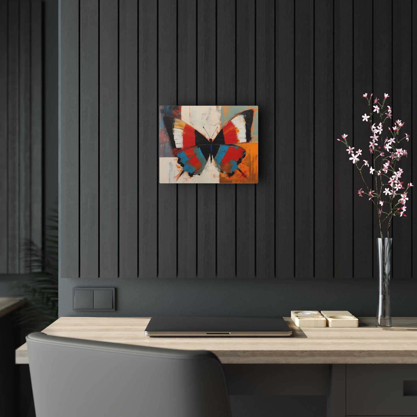 Bauhaus-Inspired Butterfly Symphony: Acrylic Prints with Vibrant Colors and Intricate Details