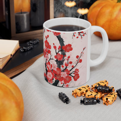 Blossoming Serenity: Ceramic Mug Capturing the Essence of Cherry Blossoms