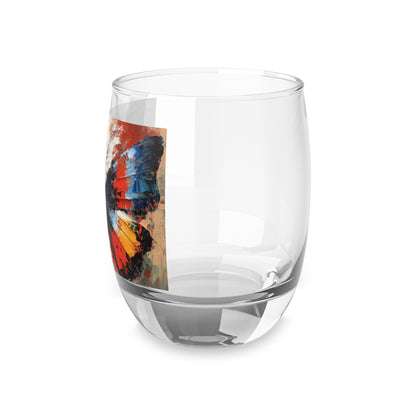 Whiskey Glass with Bauhaus-Inspired Butterfly Drawing: A Harmonious Blend of Art and Functionality