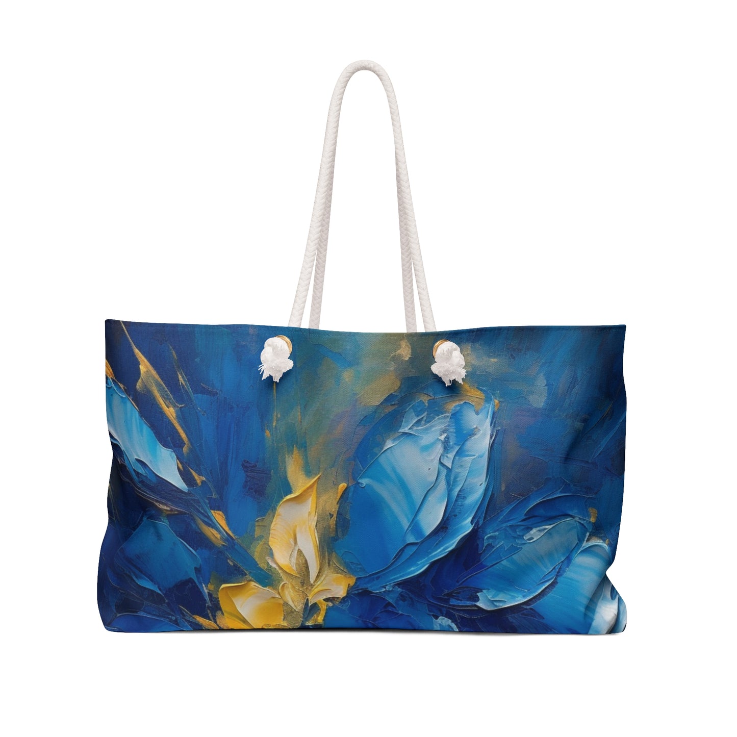 Abstract Wallpaper Weekender Bag: Immersive Floral Beauty with Blue Orchid Motif