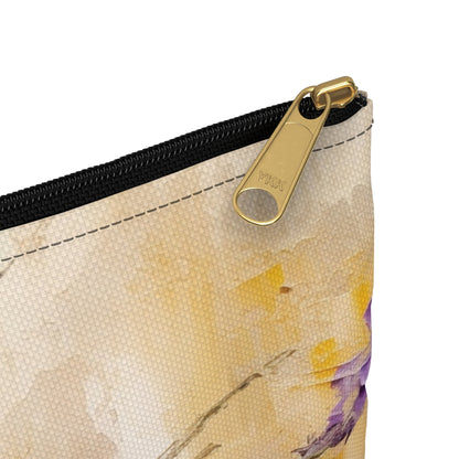 Expressive Lavender Drawing on Accessory Pouch: A Symphony of Colors and Petals