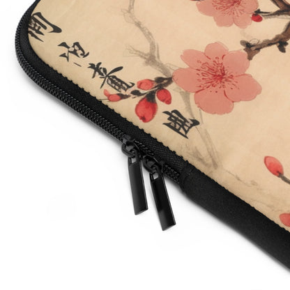 Floral Fusion: Laptop Sleeve Merging Cherry Blossom Beauty and Artistic Flower Drawings