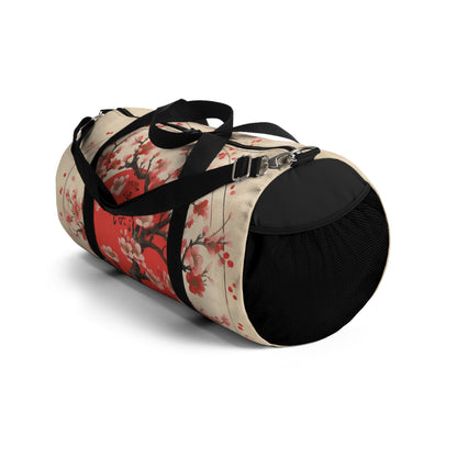 Nature's Brushstrokes: Duffel Bag Featuring Captivating Cherry Blossom Drawings