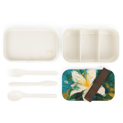 Floral Symphony: Bento Box featuring an Abstract Oil Painting of Jasmine