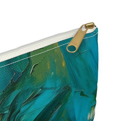 Floral Symphony: Accessory Pouch featuring an Abstract Oil Painting of Jasmine