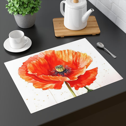 Watercolor Poppy Garden Placemat: Unleash the Beauty of Nature