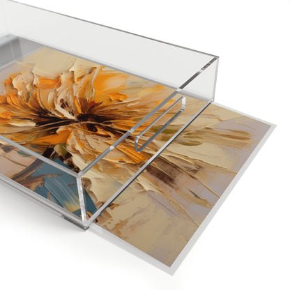 A Brush of Nature's Elegance: Acrylic Serving Tray for Artistic Flower Lovers
