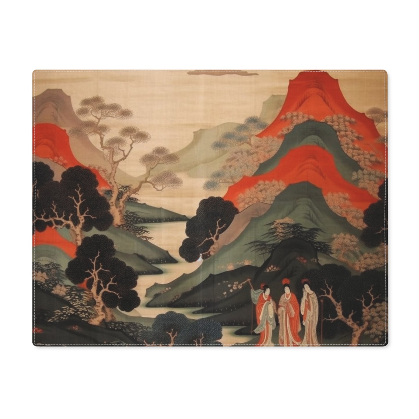 Custom Japanese Tapestry on a Placemat - Unique Artistic Expression