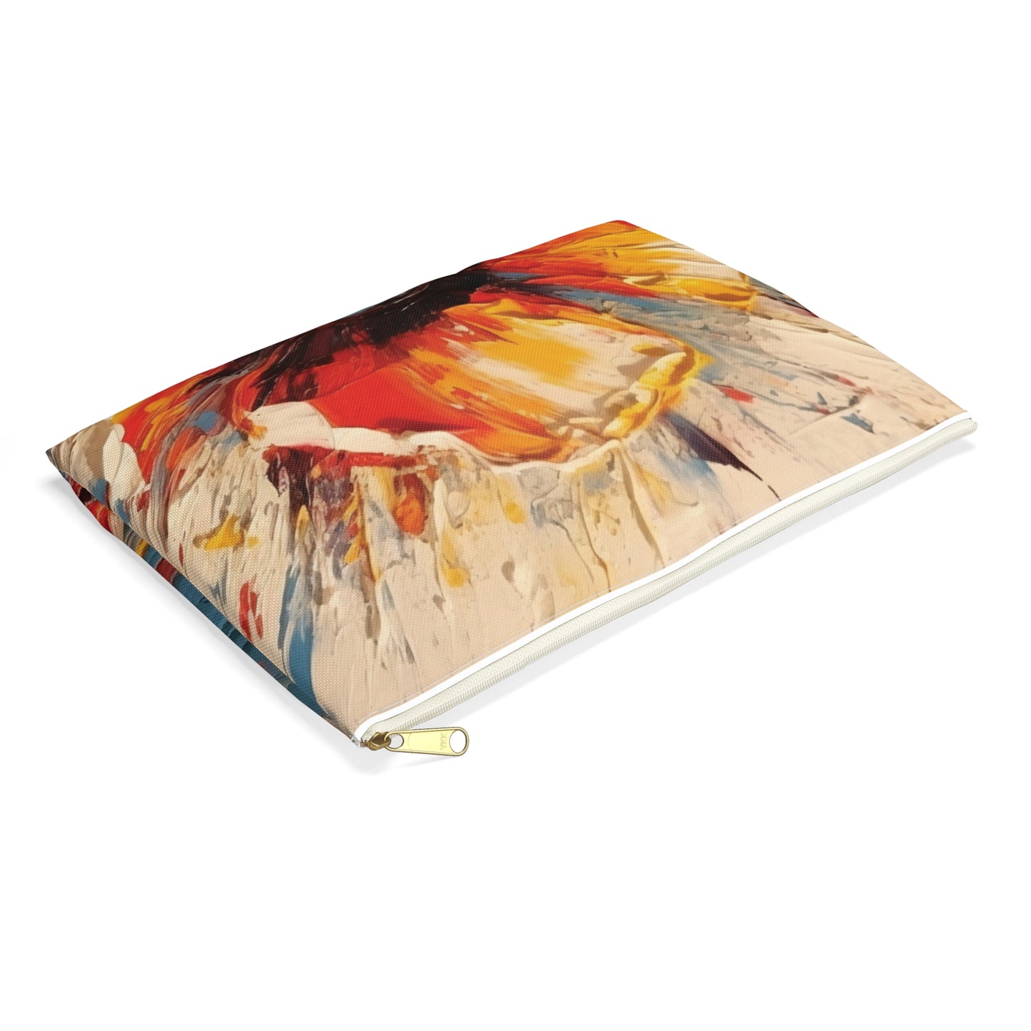 Poppy Symphony: Accessory Pouch with Abstract Floral Artwork