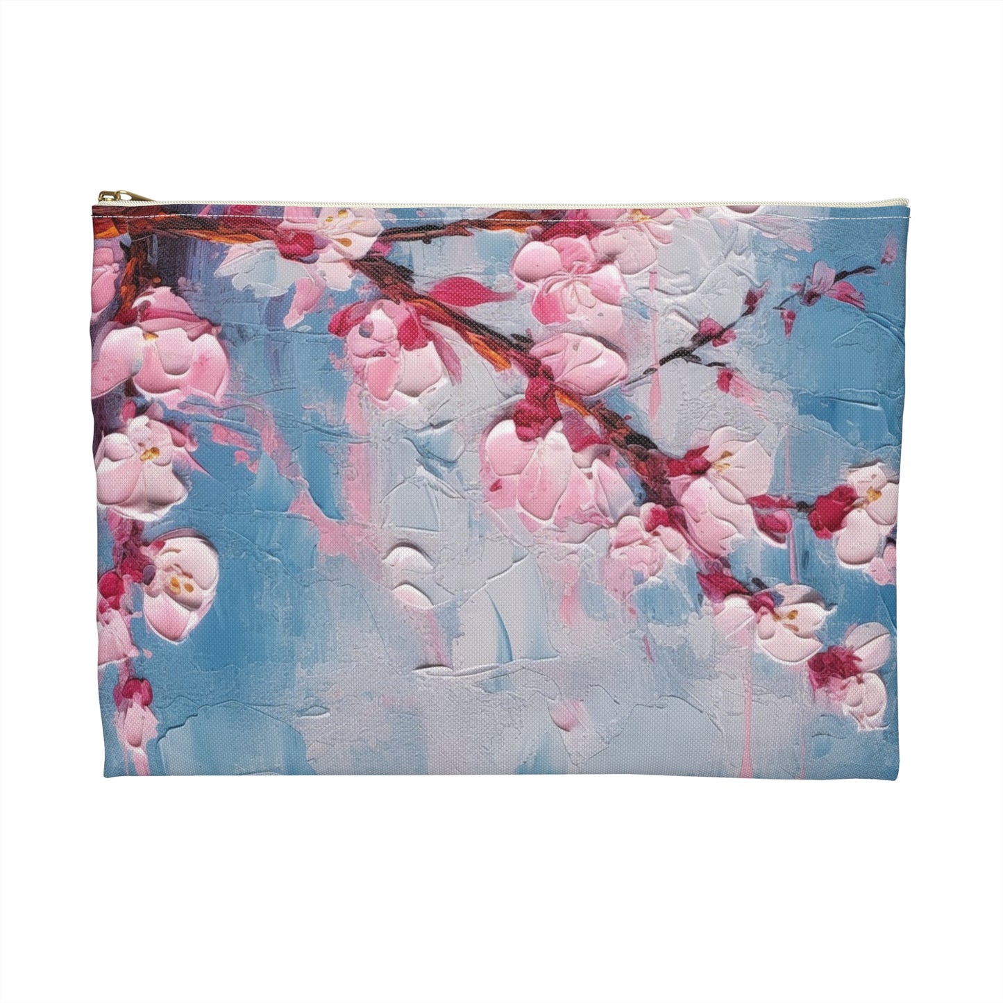 Accessory Pouch with Abstract Cherry Blossom Drawing: Embrace the Serenity