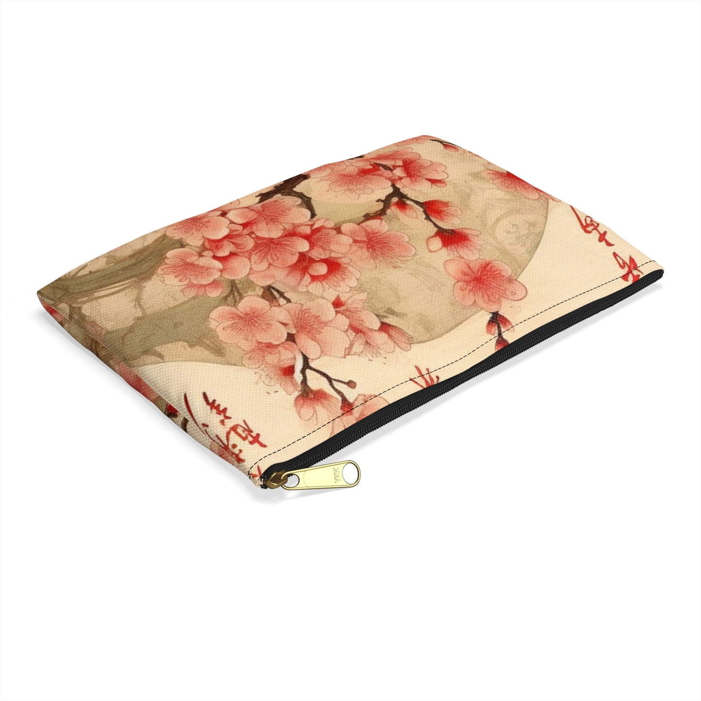 Whimsical Blossom Dreams: Accessory Pouch with Delightful Flower Drawings and Cherry Blossoms