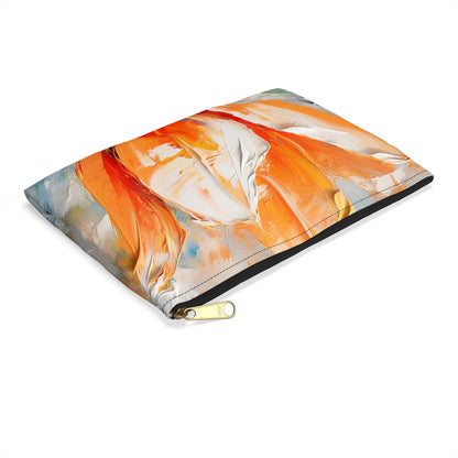 Accessory Pouch with Vibrant Orange Tulip: Embrace the Beauty of Nature