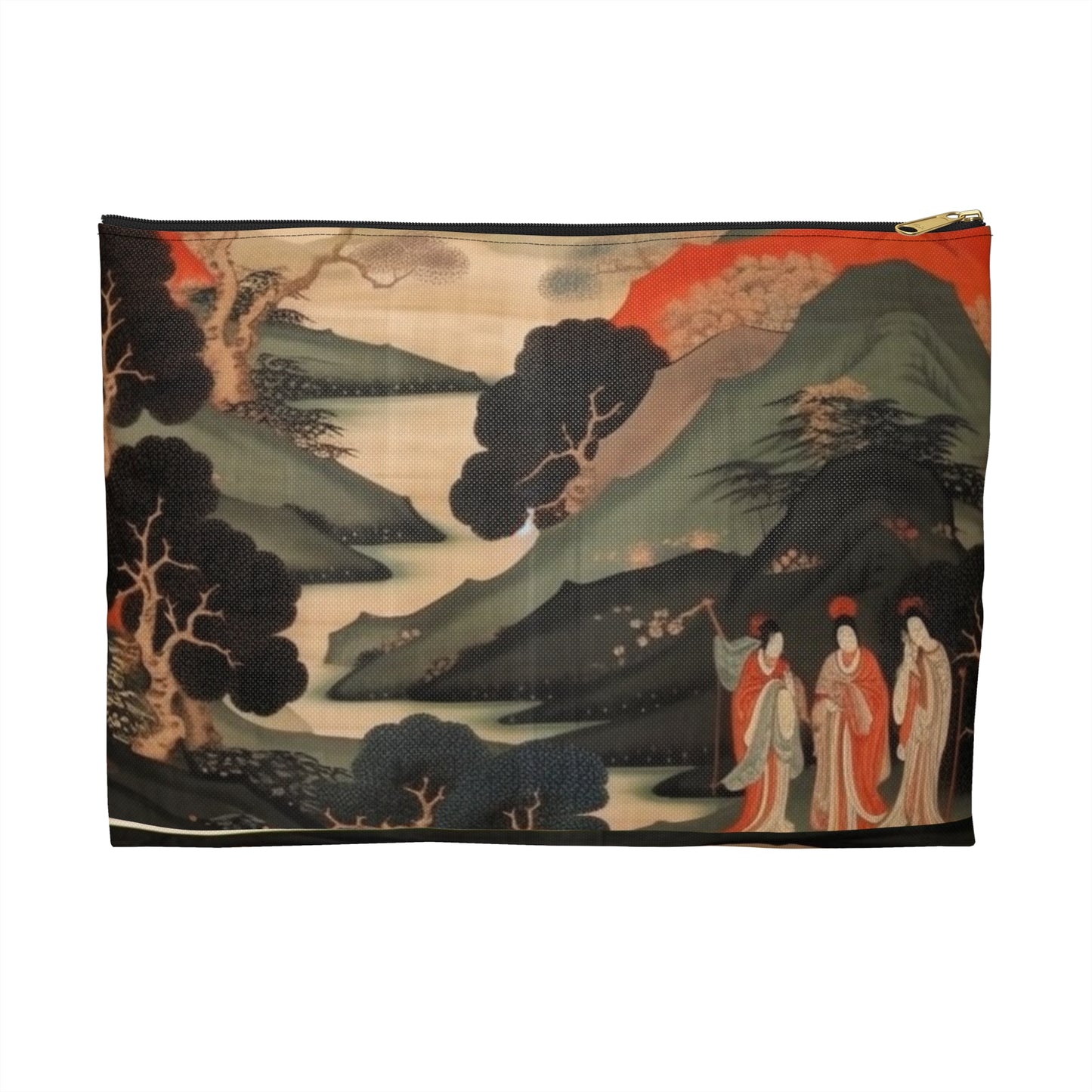 Custom Japanese Tapestry on a Accessory Pouch - Unique Artistic Expression