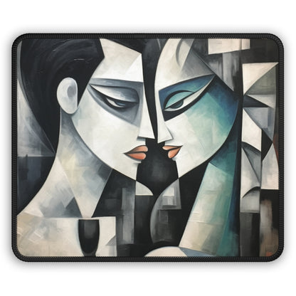 Gaming Mouse Pad with Cubist Art: Sip with Artistic Finesse and Abstract Flair