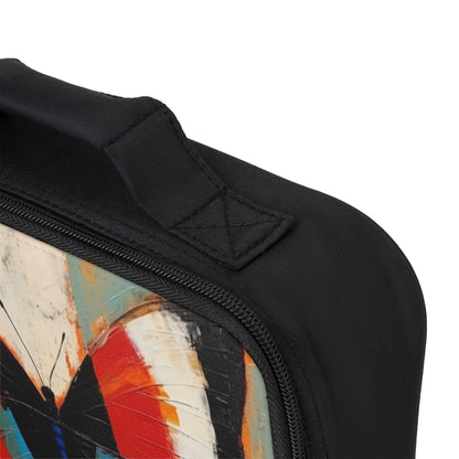 Bauhaus-Inspired Butterfly Symphony: Lunch Bag with Vibrant Colors and Intricate Details