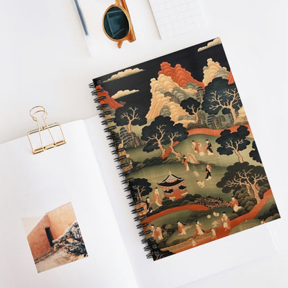 Tapestry Treasures: Japanese-inspired Spiral Notebook for Art Lovers