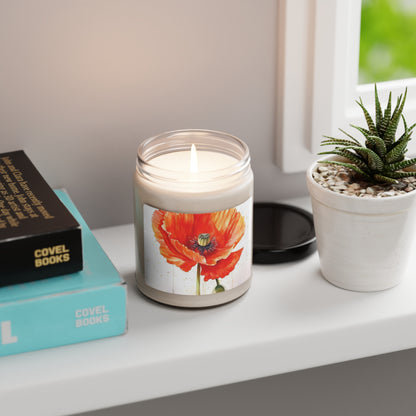 Watercolor Poppy Garden Scented Soy Candle: Unleash the Beauty of Nature