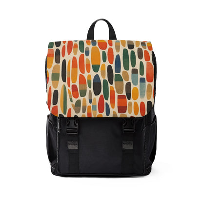 Abstract Elegance: Unisex Casual Shoulder Backpack with Translucent Colors