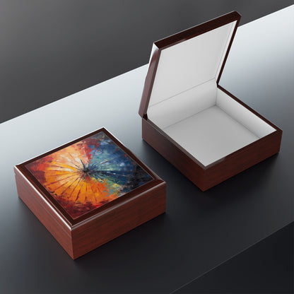 Abstract Art Jewelry Box: Japanese Umbrella, A Reflection of Creativity