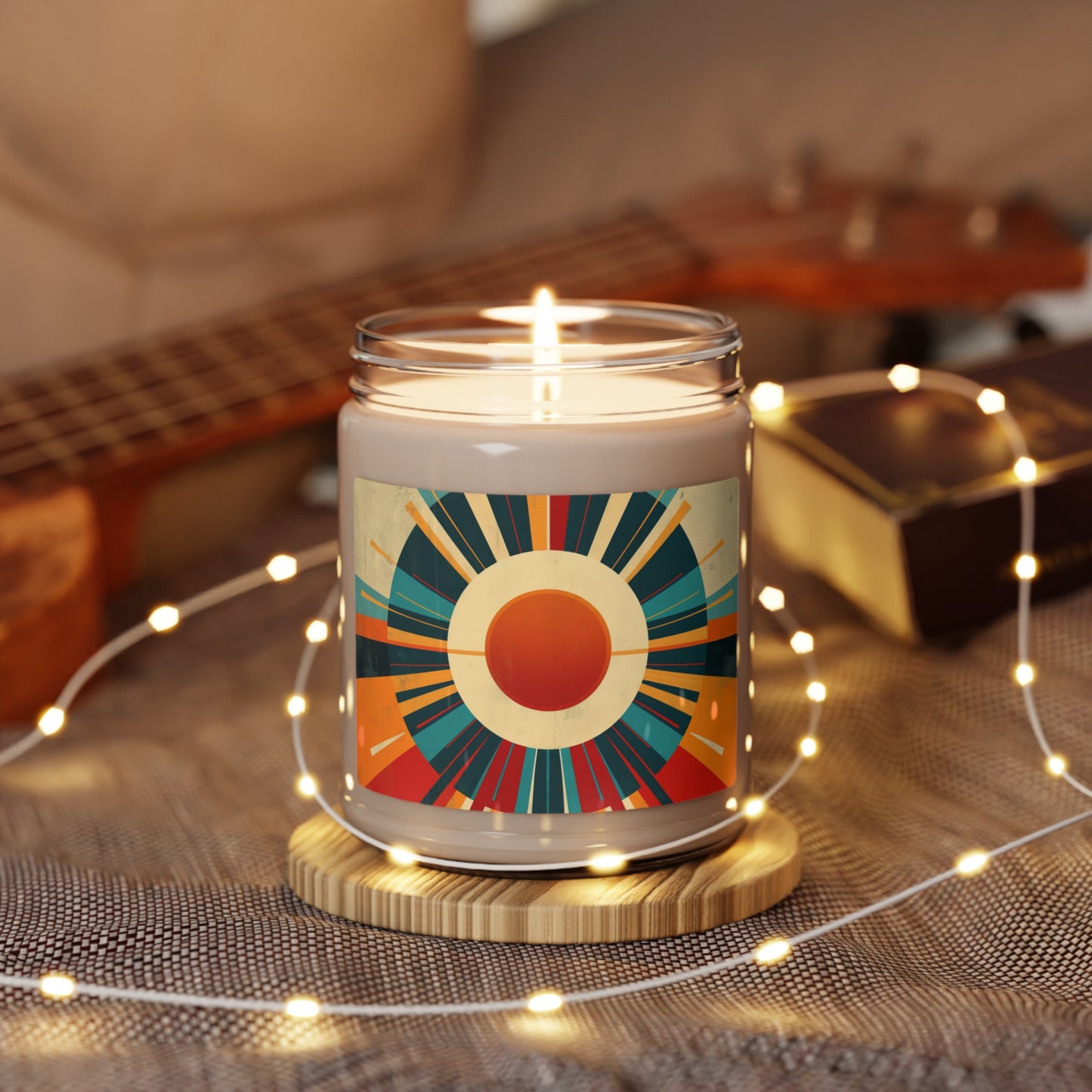 Minimalist Sunshine: Midcentury Modern Sun Scented Soy Candle