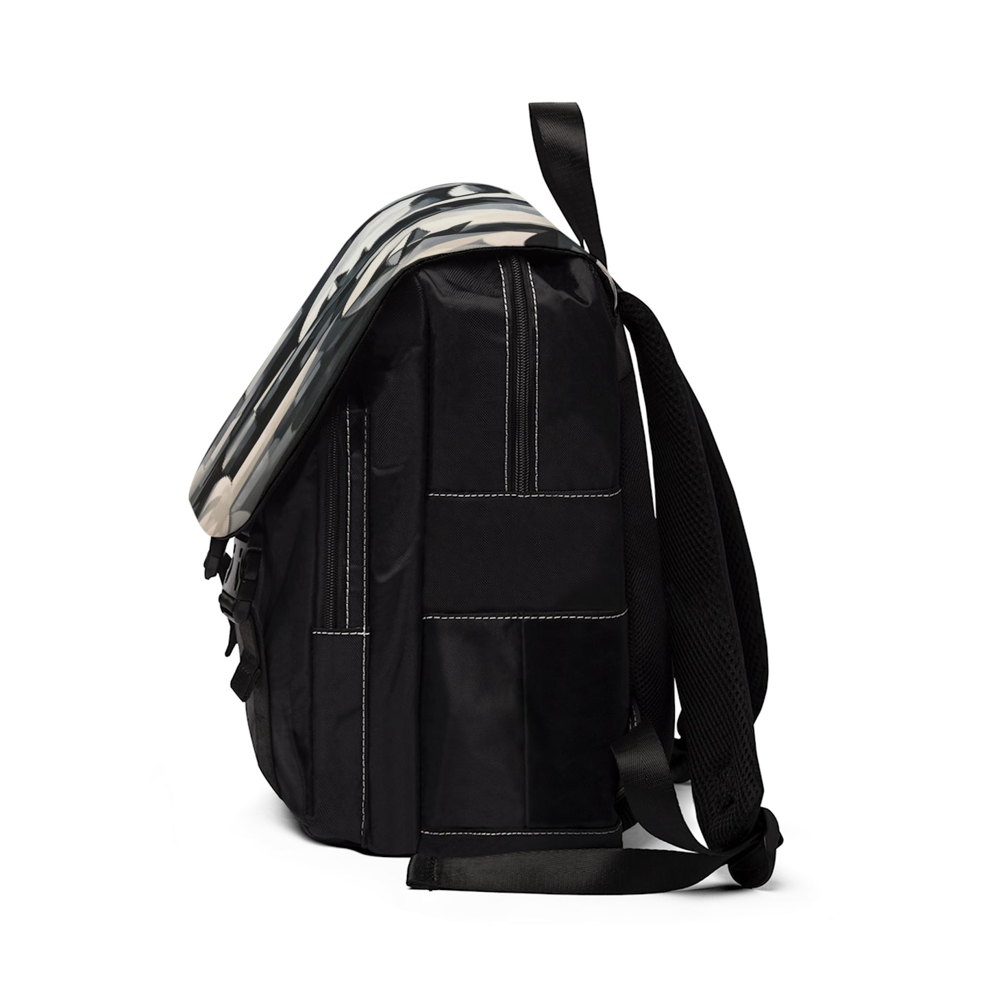 Abstract Oil Paint Unisex Casual Shoulder Backpack: Cubist Artistry in a Portable Masterpiece