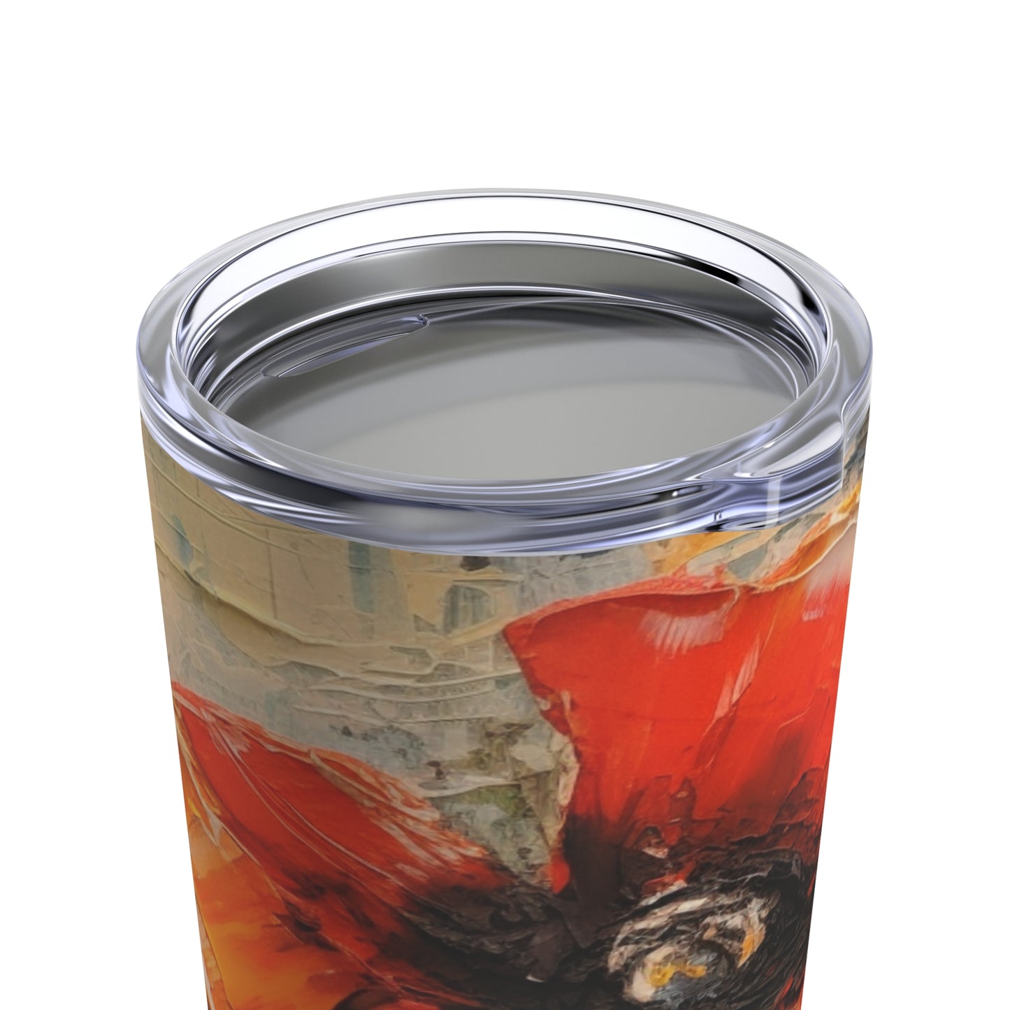 Poppy Elegance in Your Hands: Tumbler with Delicate Flower Drawings