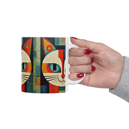 Midcentury Picasso Fusion: Ceramic Mug for Modern Art Enthusiasts