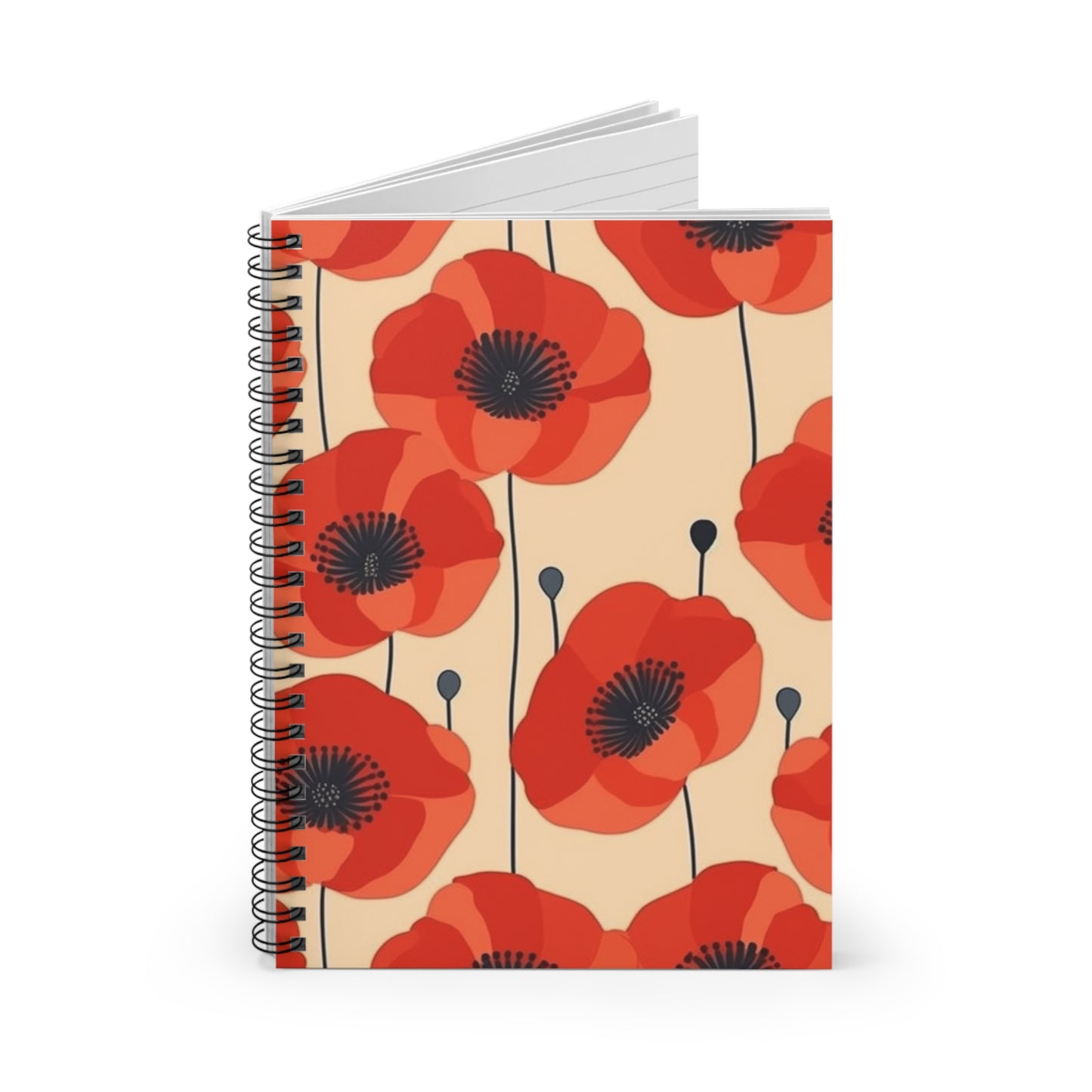 Captivating Elegance: Gustav Klimt Poppies Spiral Notebook, a Fusion of Modern Art and Timeless Beauty