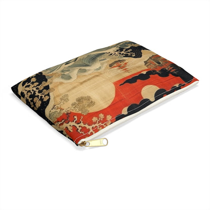 Artistic Fusion - Where Japanese Tapestry Meets the Perfect Accessory Pouch