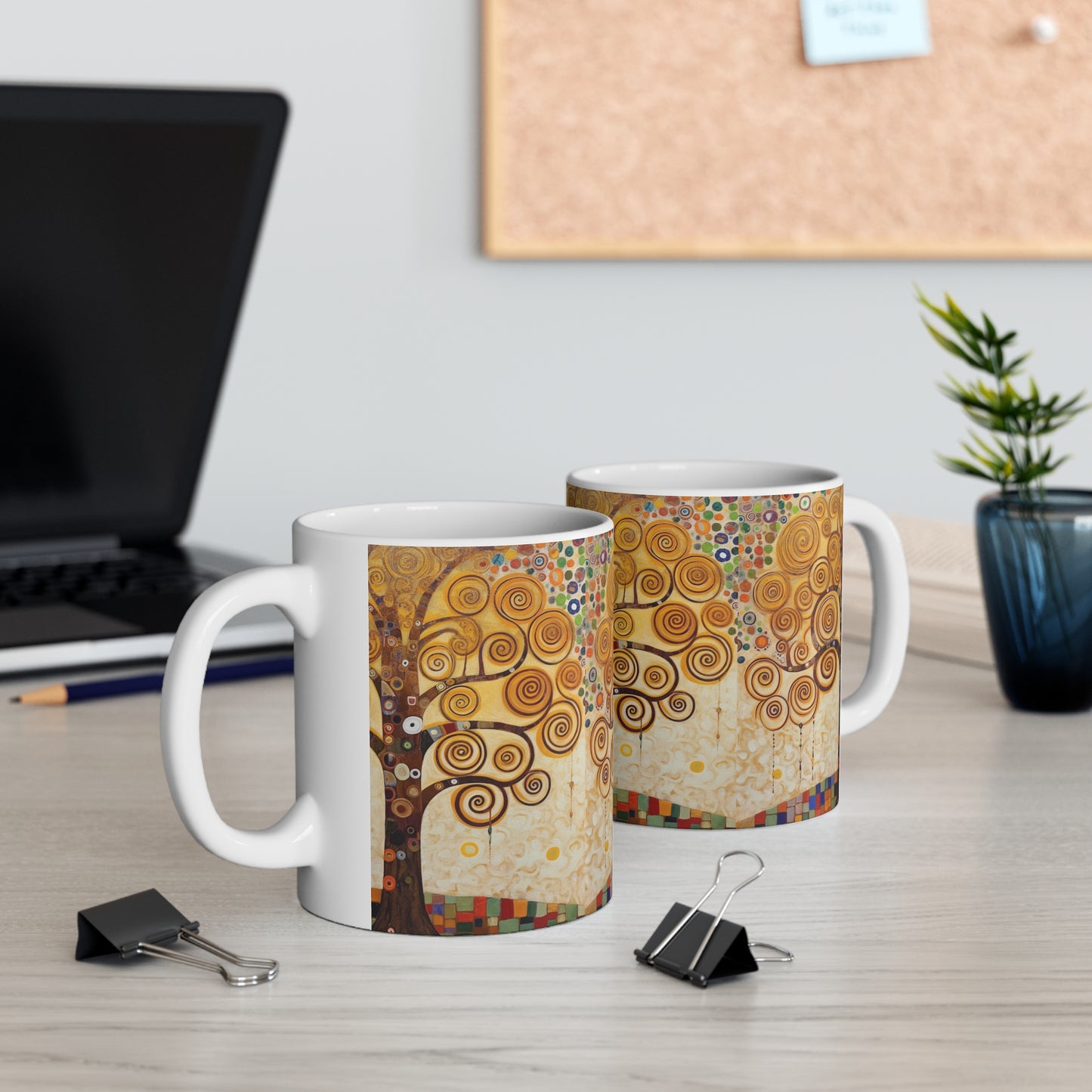 Captivating Artistry: The Tree of Life Ceramic Mug, Inspired by Gustav Klimt's Timeless Masterpiece