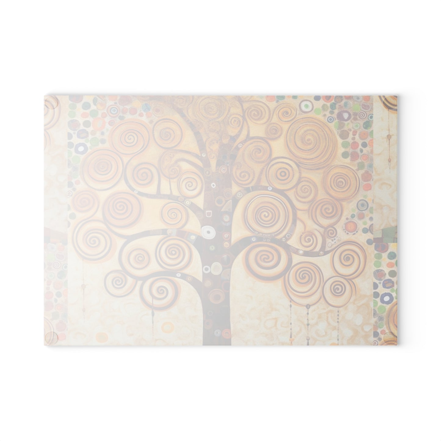 Captivating Artistry: The Tree of Life Glass Cutting Board , Inspired by Gustav Klimt's Timeless Masterpiece