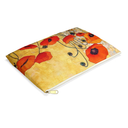 Elevate Your Style: Accessory Pouch Adorned with Gustav Klimt's Poppies