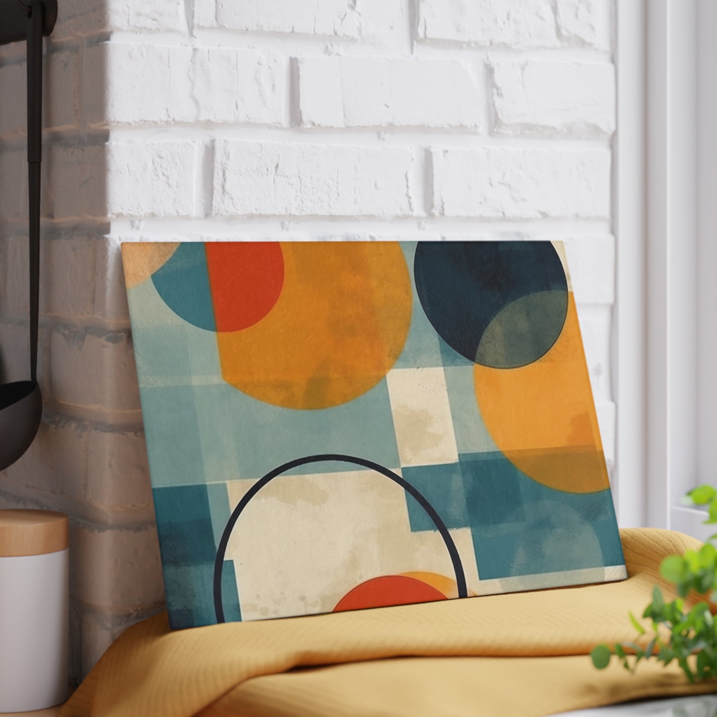 Geometric Gems: Glass Cutting Board Inspired by Abstract Geometric Art